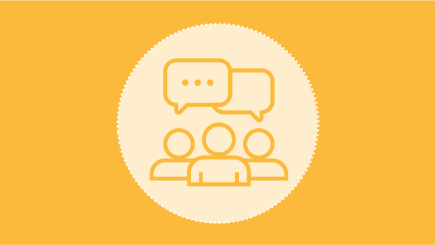 User icon with conversation bubbles